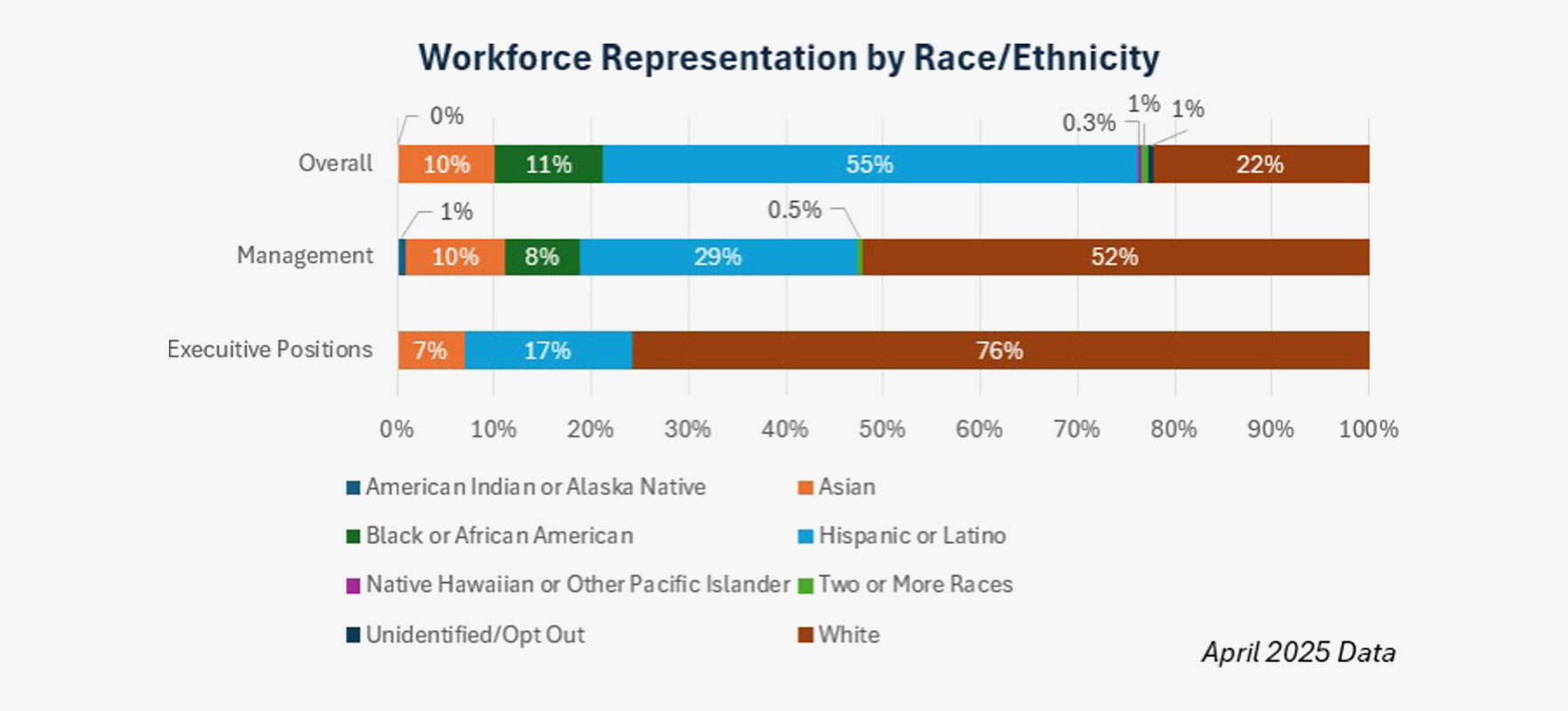 Workforce Representation by Race